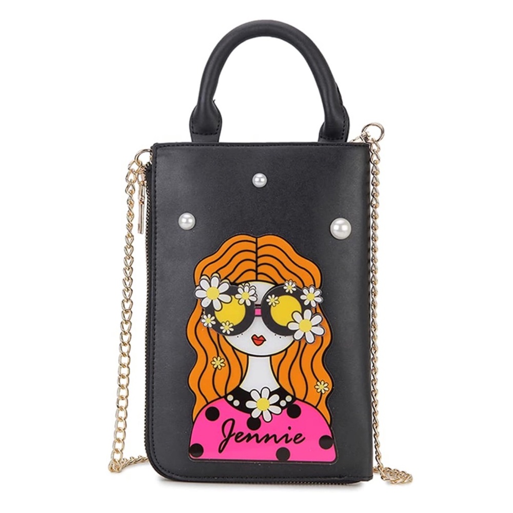 Women funky novelty lady face crossbody